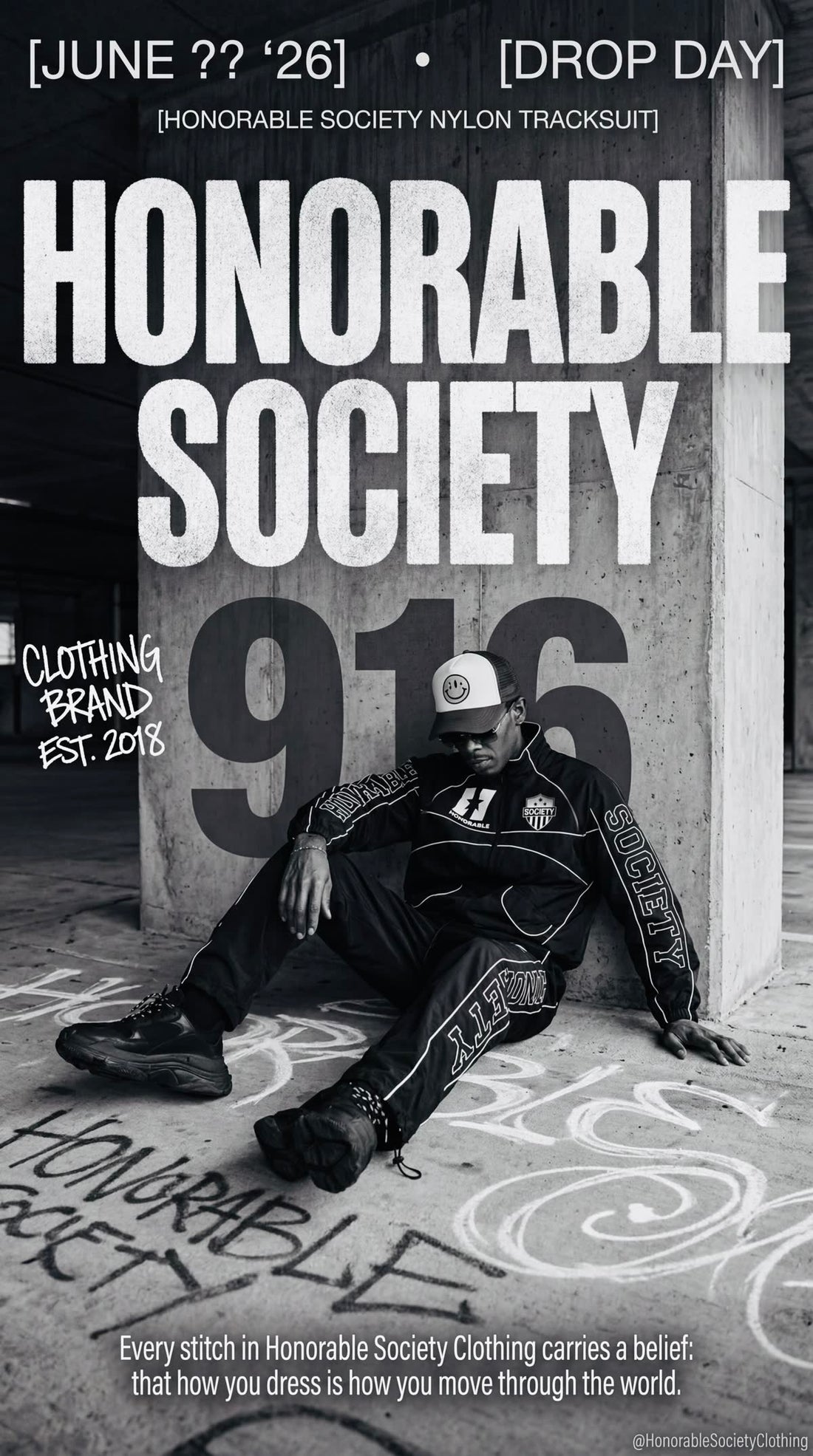 Sacramento concrete lookbook shot — Honorable Society Clothing 2026
